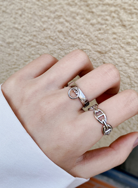 时尚风小众设计纯银百搭开口戒指