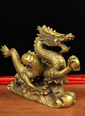 纯铜青龙五爪生肖摆件