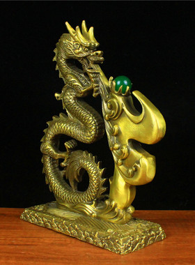 纯铜摆件青龙十二生肖吸水