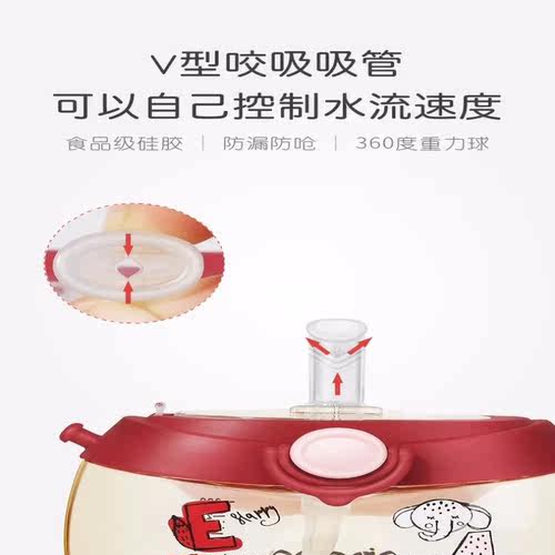 恩尼诺aneno嘟嘟杯学饮杯甜甜圈水壶专用食品级硅胶防呛吸嘴吸管 - 图1