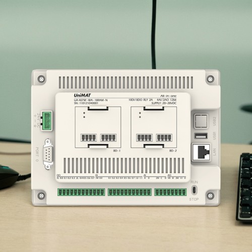 UniMAT亿维工业触摸屏UA407W-WA-18RAM-N/UA/X物联网PLC一体机 - 图1