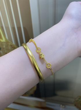 2026年新款足金金包银小蛮腰手链16cm女款马年时尚热卖带国检证书