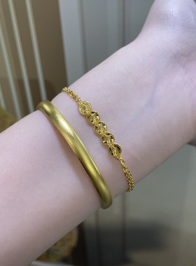 水贝珠宝足银金包银五帝钱手链女款马年时尚百搭手饰送女友礼物