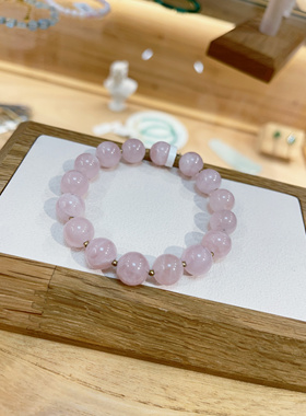 悦昕朝女粉水晶转运珠手串粉色