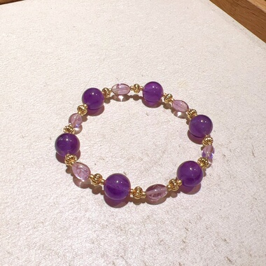 天然紫水晶9mm单圈手串女款