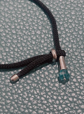 天然磷灰石925银可调手链