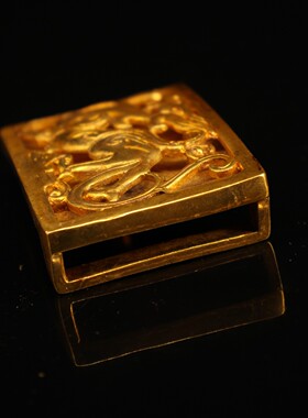 仿古工艺铜鎏金麒麟皮带扣复古做旧手工打造复古配饰配件
