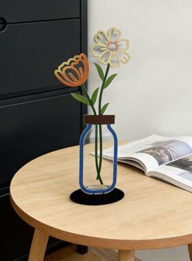 2026新款彩印花卉瓶摆件玄关客室