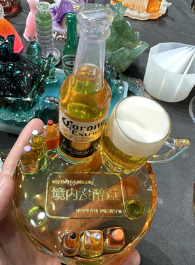 竹染大号仿真迷你啤酒瓶手工材料