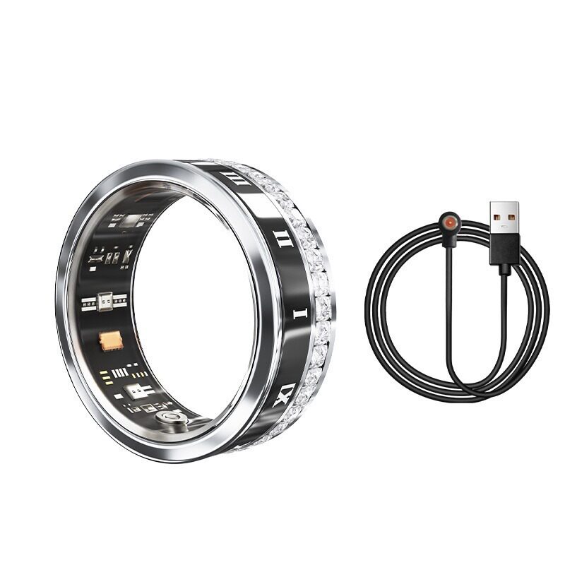 Factory wholesale cross-border high-end diamond smart ring heart rate sleep blood oxygen detection multifunctional sports ring