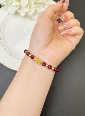 越南沙金手链女款国潮貔貅手串