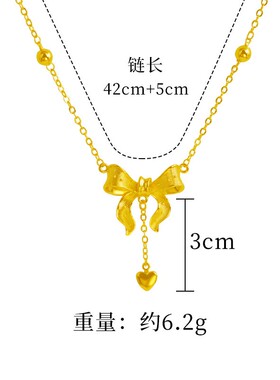 镀金蝴蝶结女士在逃公主项链
