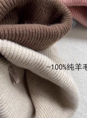 出口日本高品质100绵羊毛帽子女秋冬保暖护耳针织帽大头围显脸小