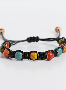 南国相思手工编织陶瓷手链女生古风文艺情侣款闺蜜礼物手饰男手串