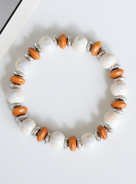 新中式景德镇瓷珠编织手链陶瓷手串情侣学生文艺森系民族风手饰女