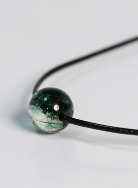 简约百搭天然金砂石蓝砂石玛瑙锁骨链女情侣闺蜜项链文艺森系吊坠