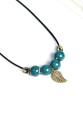 景德镇项链陶瓷毛衣链女生显气质民族风复古百搭简约吊坠古装配饰