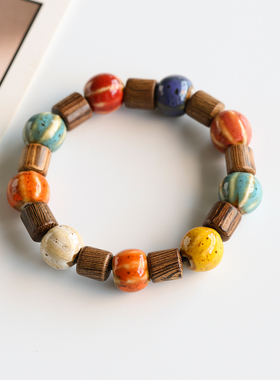 景德镇陶瓷手链民族风串珠瓷珠手串女新中式闺蜜学生手绳男高级感