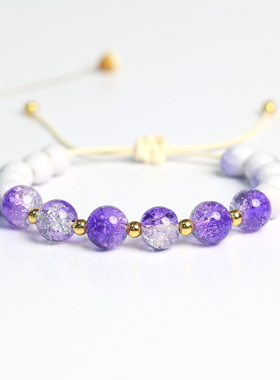 小清新少女风水晶手串陶瓷景德镇手链女ins简约百搭学生闺蜜手饰