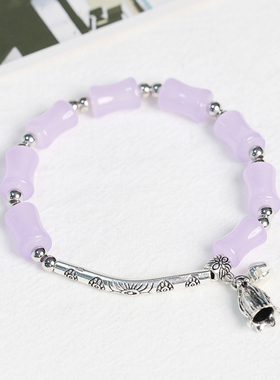 森系小清新文艺手链节节高竹节手串女男民族风铃兰铃铛气质手饰品