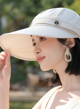 帽顶可拆卸帽子女新款遮阳帽夏季大檐户外防晒防紫外线太阳帽夏天