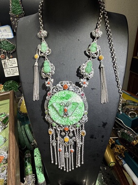 台湾工镶嵌吊坠 平安扣吊坠