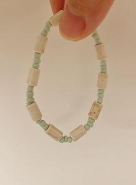 Purple forest原创。*夏日限定～薄荷奶绿海星串珠叠带闺蜜手链