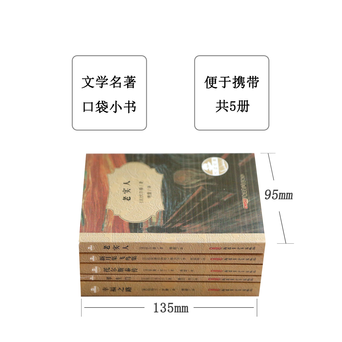 【新疆青少年出版社】悦读经典口袋书系列全套5册中学生小学生课外阅读提高书籍 飞鸟集新月集 幸福之路 罗生门 老实人 托尔斯泰传