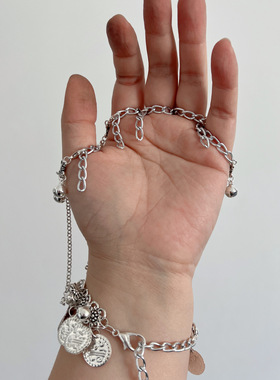 敦煌民族风连指戒指手链一体链