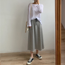 (Qiao Meixi) 2022 Spring Summer High-end Pregnant Woman Half Body Dress Pure Cotton Large Scale Code Loose and Lean Tide Mommy Half Body Dress