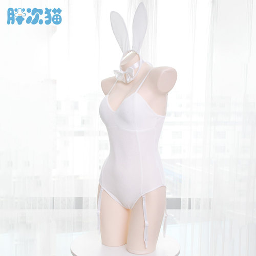 性感兔女郎学姐 日系少女兔娘服睡衣带胸垫吊带连体衣家居服 - 图1