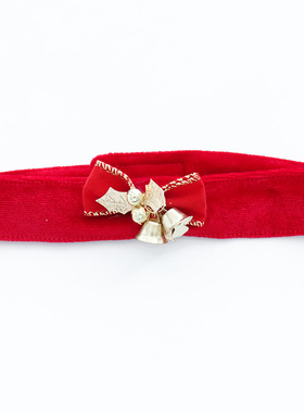 圣诞节脖环红色铃铛项圈