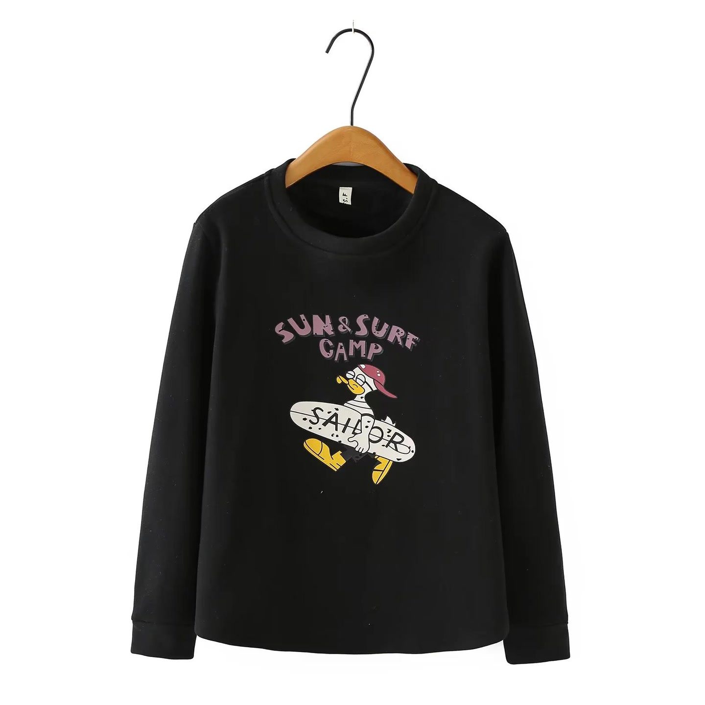 胖妹妹2025冬装新款圆领加绒加厚卫衣保暖大码中年卡通印花上衣女,淘宝优惠券,粉丝福利购,淘宝优惠卷