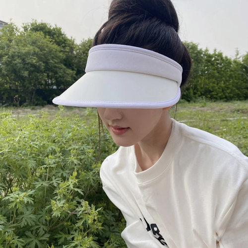 赵露思同款夏季空顶防晒帽女夏季防紫外线upf50+韩版出游遮阳帽潮 - 图1