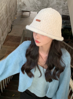 显脸小渔夫帽韩系简约秋冬卷边