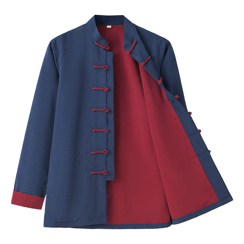 中老年唐装男款中式男装中国风春秋外套居士服双层上衣汉服男茶服,淘宝优惠券,粉丝福利购,淘宝优惠卷