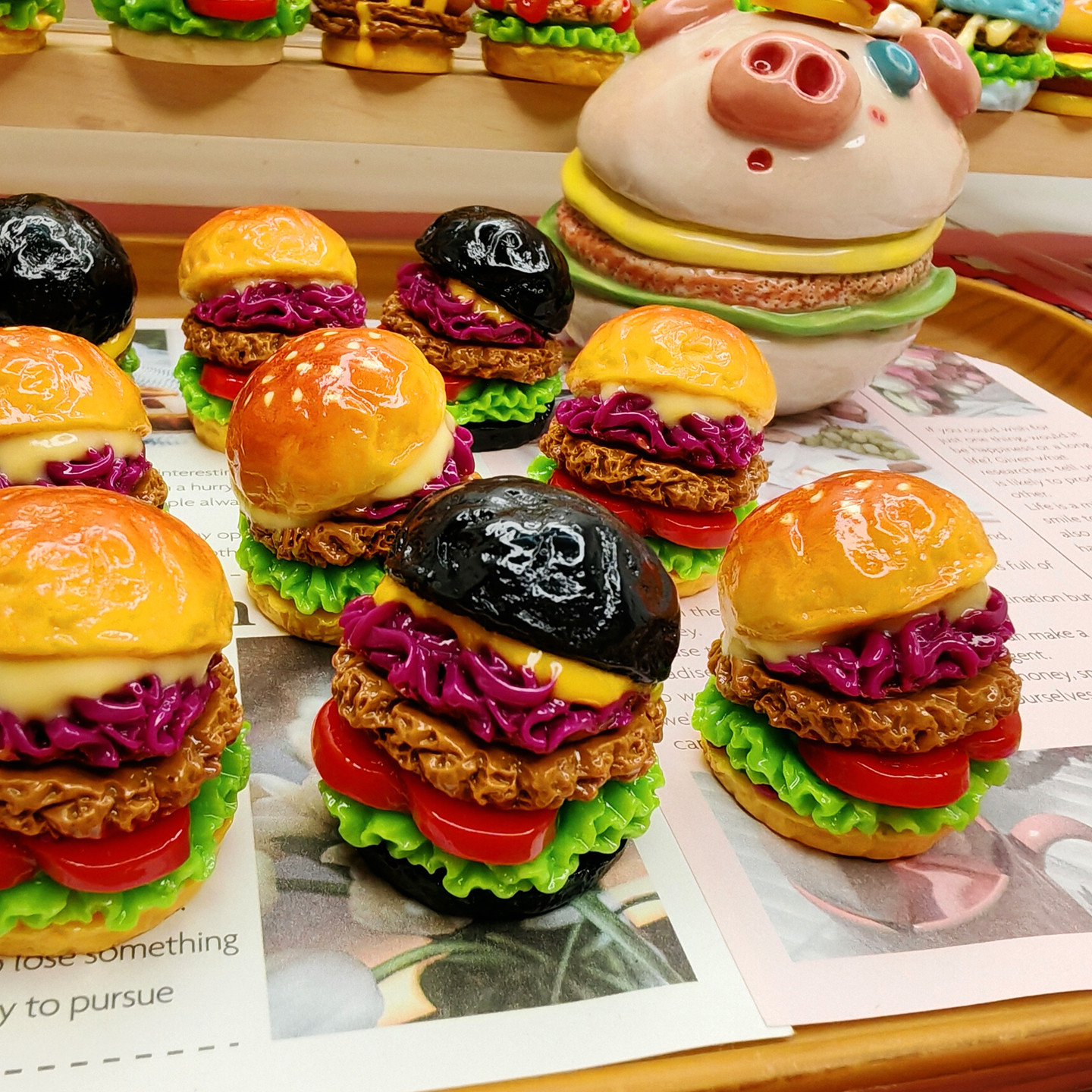 微缩紫甘蓝和牛汉堡食玩diy奶油胶树脂配件娃屋场景摆件拍照材料,淘宝优惠券,粉丝福利购,淘宝优惠卷