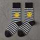 Chaussettes Smiley, mi-mollet, vêtements d'extérieur en coton rayé