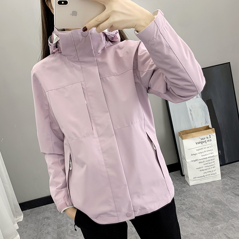 冲锋衣外套女款2024新款女孩秋冬加绒加厚三合一可拆卸潮防风防水 - 图1