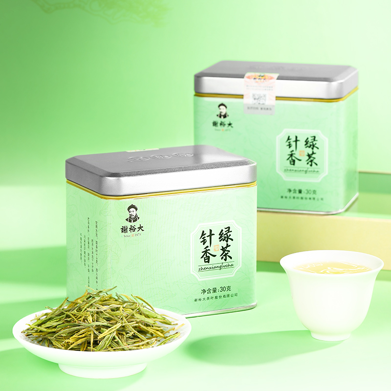 谢裕大针香绿茶雨前特级绿茶嫩芽春茶口粮茶罐装30g - 图0