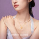 Chow Tai Sang and Monet co-branded | Gold necklace pure gold rose butterfly set chain pendant as a birthday gift for girlfriend