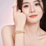 Золотой браслет с одной бусиной, эмаль для принцессы для друга