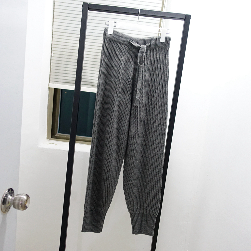 【现货MONA 针织萝卜裤女秋季新款潮韩版百搭修身显瘦直筒小脚长 - 图1