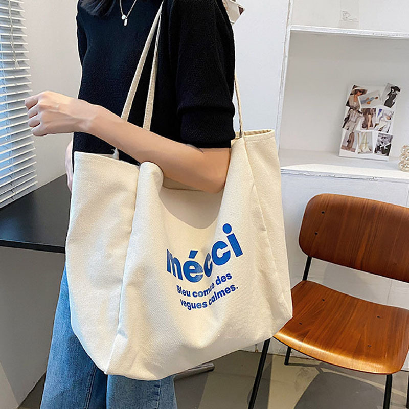 现货韩版大容量帆布包女文艺范单肩包字母学生托特包帆布手提袋,淘宝优惠券,粉丝福利购,淘宝优惠卷