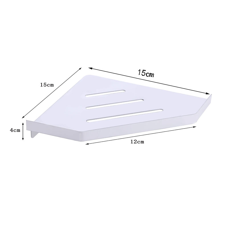 304不锈钢小尺寸免打孔浴室置物架淋浴房卫生间转角墙角三角架-图2