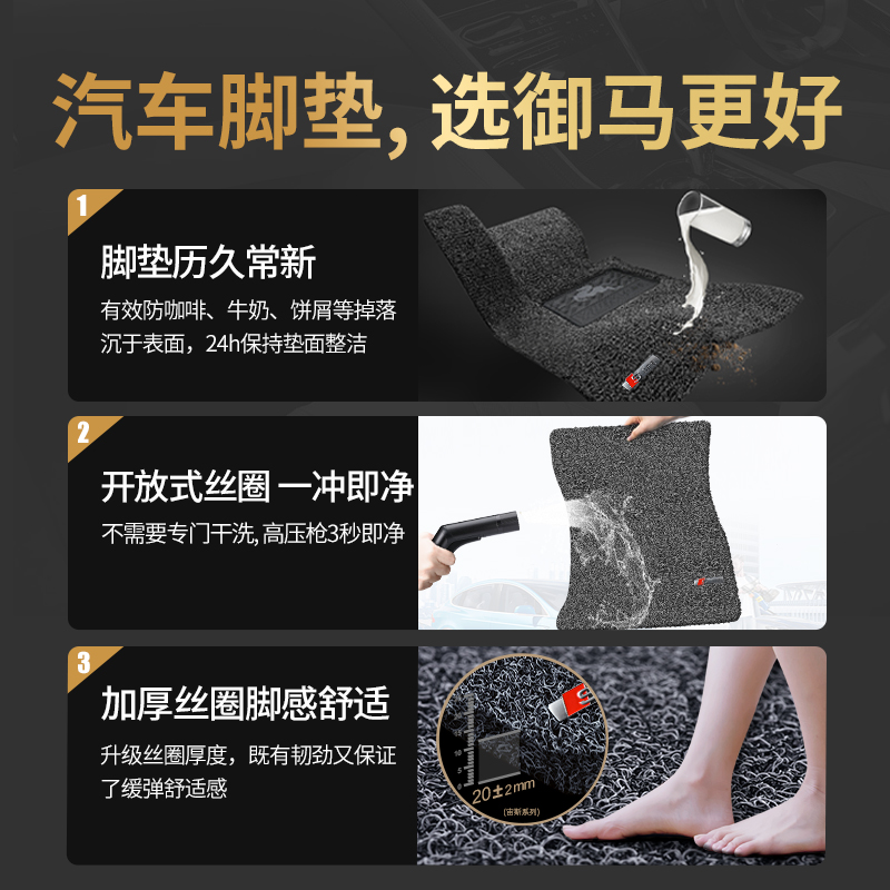 御马汽车丝圈脚垫适用奥迪A4LA6L脚垫 奥迪A1 A3 A5 A7 A8L车垫子 - 图1