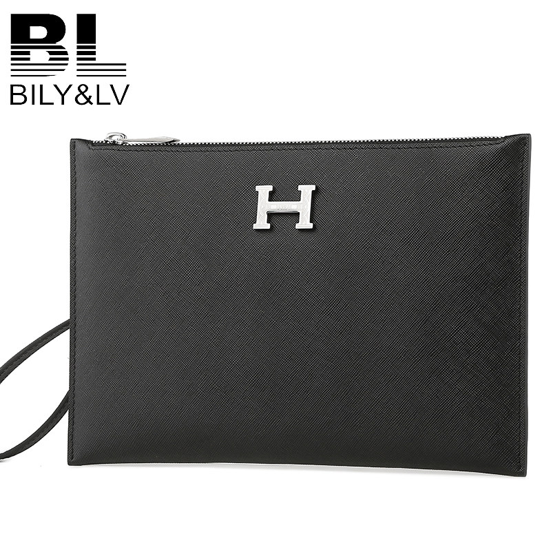 bily lv真皮手包手挽包青年男包 狼豪服饰男士包袋