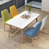 Thick leather upholstered Nordic style dining chair