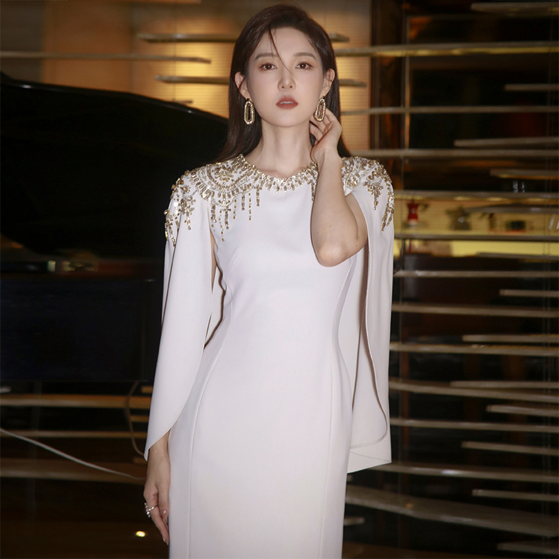 明星同款气质宴会晚礼服2025新款鱼尾轻奢小众高级感主持人演出服 - 图1