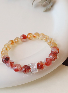 设计款九紫离火运紫色手串薰衣草天然紫水晶黄水晶手链饰品